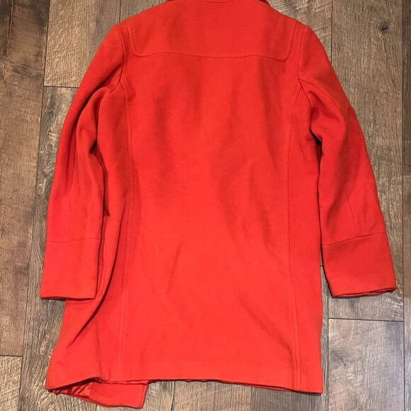 Women's Orange Wool Toggle Coat- L - Picture 6 of 6